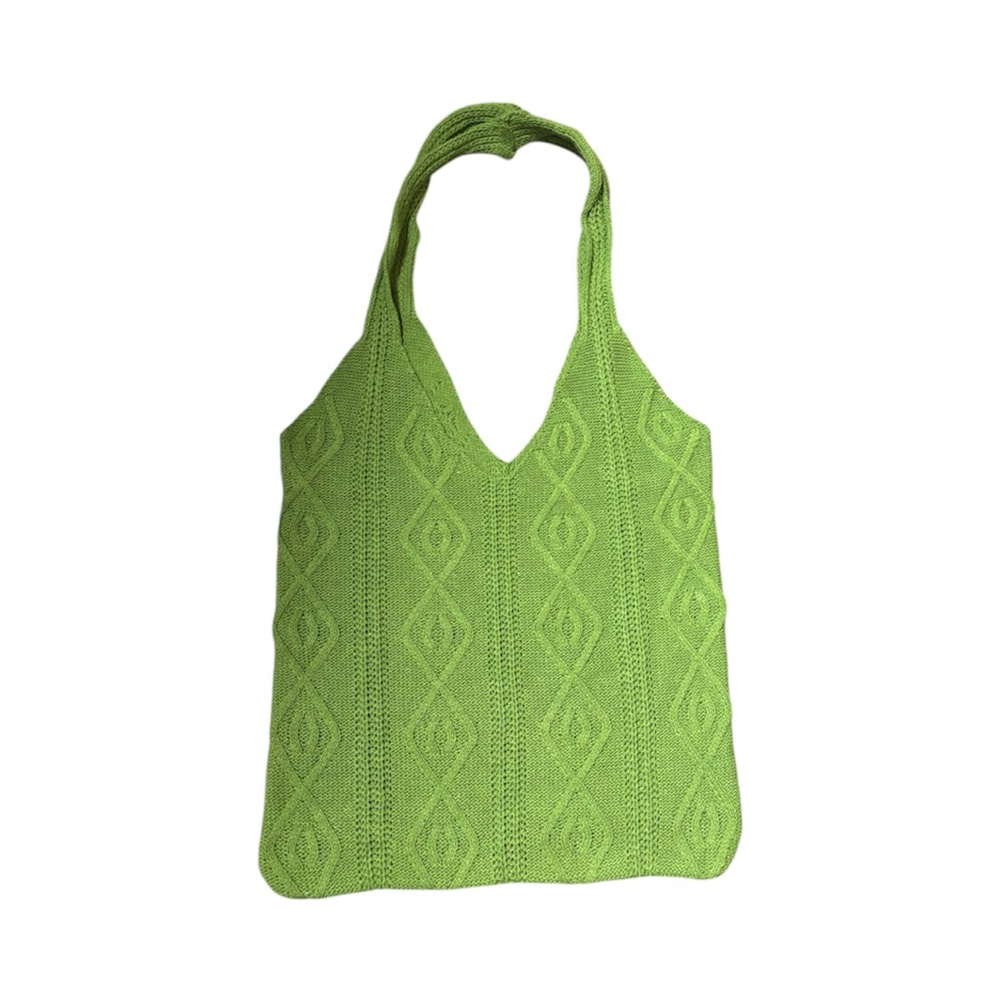 Green Knit Women's Bag